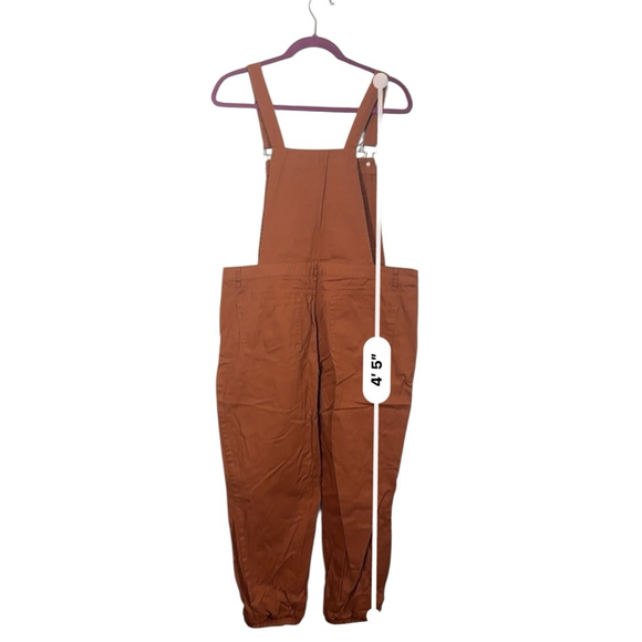 Women's XL Wild Fable Rust Brown Overalls 100% Cotton Pockets Adjustable straps - Picture 6 of 10